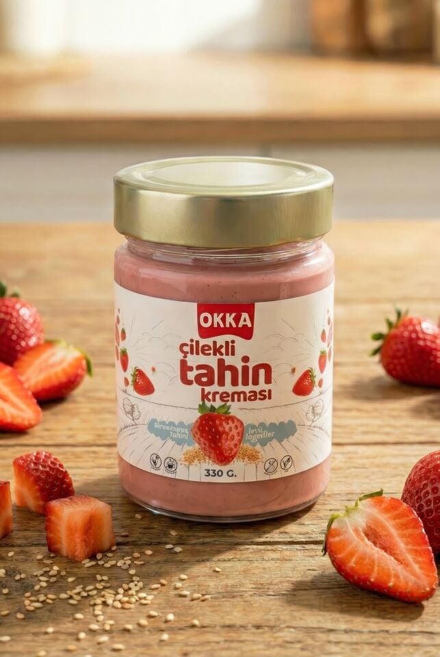 ÇİLEKLİ TAHİN KREMASI 330 GR